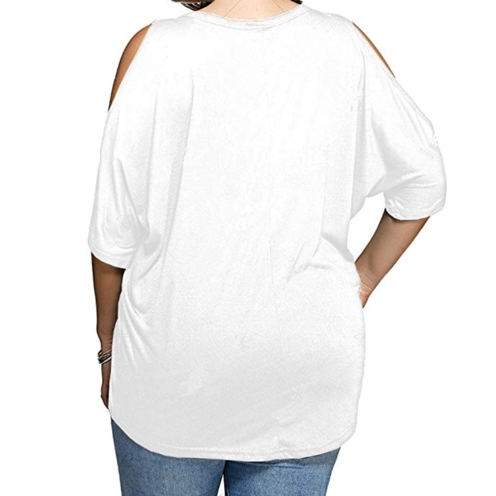 Beautiful women plus size v neck short sleeve top - Picture 2 of 7